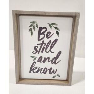 Day Springs Christian "Know And Be Still" Wooden Sign In Frame White 8 x 10 In.‎